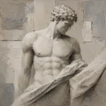 Draped Male Torso Sculptural Nude Wall Art Canvas Print
