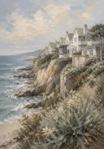 Cliffside Coastal Homes Coastal Wall Art Canvas Print