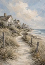 Sandy Dune Path Coastal Wall Art Canvas Print