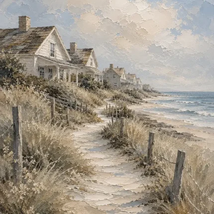 Sandy Dune Path Coastal Wall Art Canvas Print