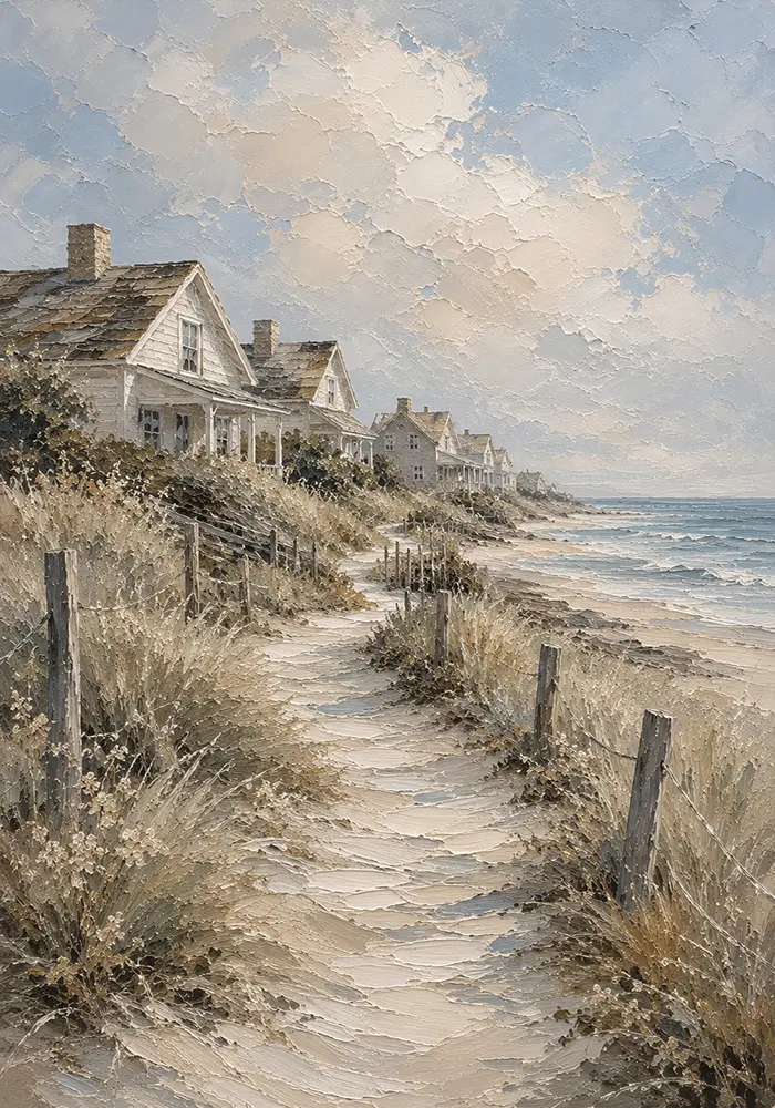 Sandy Dune Path Coastal Wall Art Canvas Print