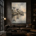 Seaside Harbor Village Coastal Wall Art Canvas Print - Image 4