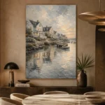 Seaside Harbor Village Coastal Wall Art Canvas Print - Image 5