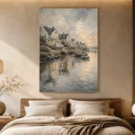 Seaside Harbor Village Coastal Wall Art Canvas Print - Image 6