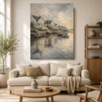 Seaside Harbor Village Coastal Wall Art Canvas Print - Image 7