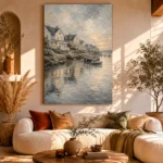 Seaside Harbor Village Coastal Wall Art Canvas Print - Image 8