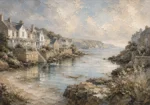 Sheltered Bay Coastal Wall Art Canvas Print