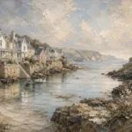 Sheltered Bay Coastal Wall Art Canvas Print