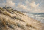 Golden Dunes Coastal Wall Art Canvas Print