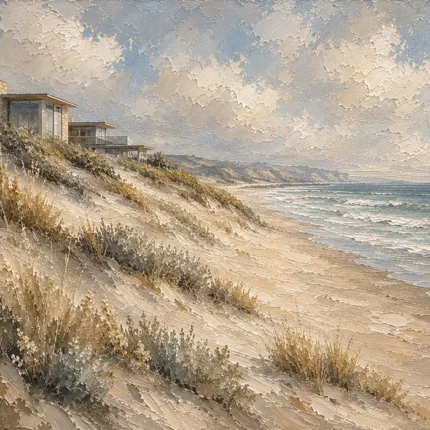 Golden Dunes Coastal Wall Art Canvas Print