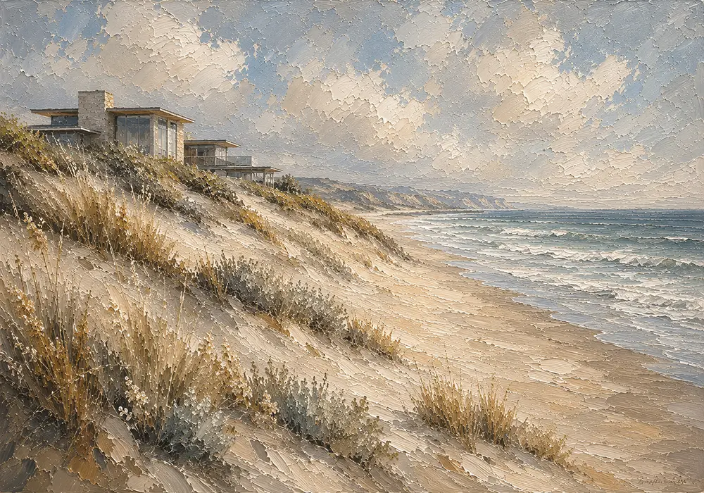 Golden Dunes Coastal Wall Art Canvas Print
