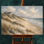 Golden Dunes Coastal Wall Art Canvas Print - Image 2