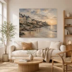 Evening Coastal Village Coastal Wall Art Canvas Print - Image 7