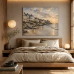 Evening Coastal Village Coastal Wall Art Canvas Print - Image 8