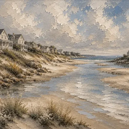 Tranquil Tidal Inlet Coastal Wall Art Canvas Print
