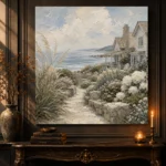 Seaside Garden Coastal Wall Art Canvas Print - Image 4
