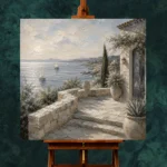 Oceanfront Terrace Coastal Wall Art Canvas Print - Image 2