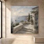 Oceanfront Terrace Coastal Wall Art Canvas Print - Image 3