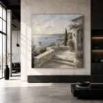 Oceanfront Terrace Coastal Wall Art Canvas Print - Image 5