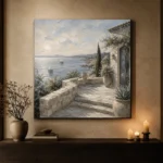 Oceanfront Terrace Coastal Wall Art Canvas Print - Image 7