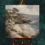 Secluded Sandy Cove Coastal Wall Art Canvas Print - Image 2