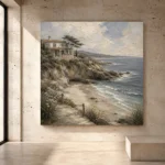 Secluded Sandy Cove Coastal Wall Art Canvas Print - Image 3