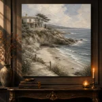 Secluded Sandy Cove Coastal Wall Art Canvas Print - Image 4