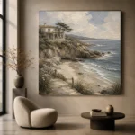Secluded Sandy Cove Coastal Wall Art Canvas Print - Image 6