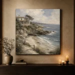 Secluded Sandy Cove Coastal Wall Art Canvas Print - Image 7