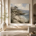 Secluded Sandy Cove Coastal Wall Art Canvas Print - Image 8