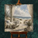 Seaside Veranda Coastal Wall Art Canvas Print - Image 2