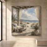 Seaside Veranda Coastal Wall Art Canvas Print - Image 3