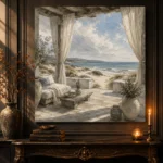 Seaside Veranda Coastal Wall Art Canvas Print - Image 4