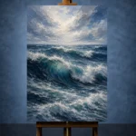 Deep Blue Rolling Ocean Wall Art Canvas Print - Image 2