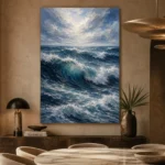 Deep Blue Rolling Ocean Wall Art Canvas Print - Image 5