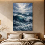 Deep Blue Rolling Ocean Wall Art Canvas Print - Image 6