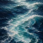 Serene Blue Ocean Currents Wall Art Canvas Print