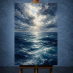 Luminous Open Sea Ocean Wall Art Canvas Print - Image 2