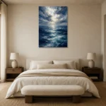 Luminous Open Sea Ocean Wall Art Canvas Print showcased in an elegant minimalist interior