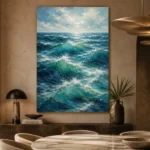 Emerald Blue Ocean Swells Wall Art Canvas Print - Image 5