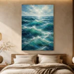Emerald Blue Ocean Swells Wall Art Canvas Print - Image 6