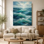 Emerald Blue Ocean Swells Wall Art Canvas Print - Image 7