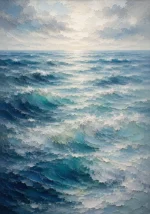 Tranquil Layered Ocean Wall Art Canvas Print