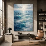 Tranquil Layered Ocean Wall Art Canvas Print - Image 3