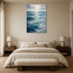 Tranquil Layered Ocean Wall Art Canvas Print showcased in an elegant minimalist interior