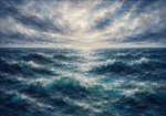 Luminous Horizon Ocean Wall Art Canvas Print