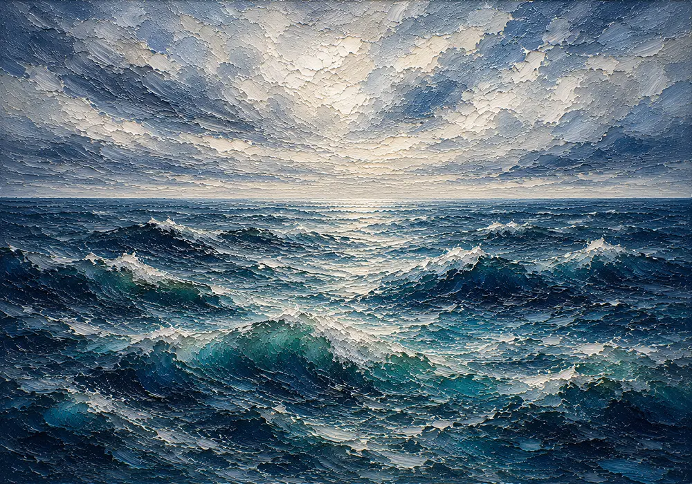 Luminous Horizon Ocean Wall Art Canvas Print