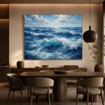 Sapphire Ocean Swells Wall Art Canvas Print - Image 4