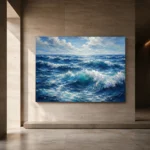 Sapphire Ocean Swells Wall Art Canvas Print - Image 5