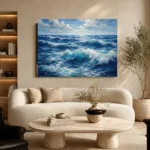 Sapphire Ocean Swells Wall Art Canvas Print - Image 6